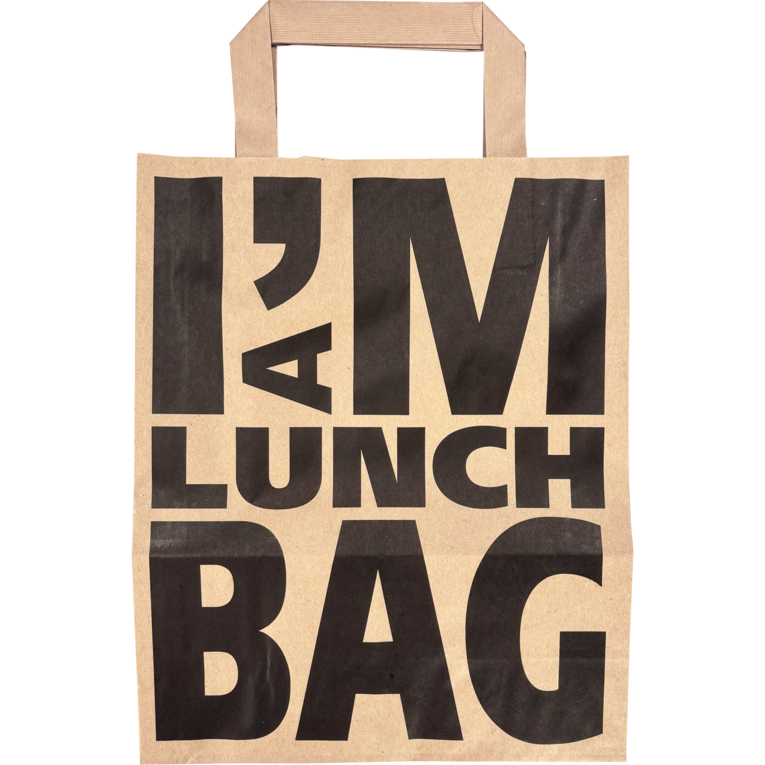 Tas, I'M a LUNCH bag, Papier, platte handgreep, 22x 10x28cm, draagtas, bruin