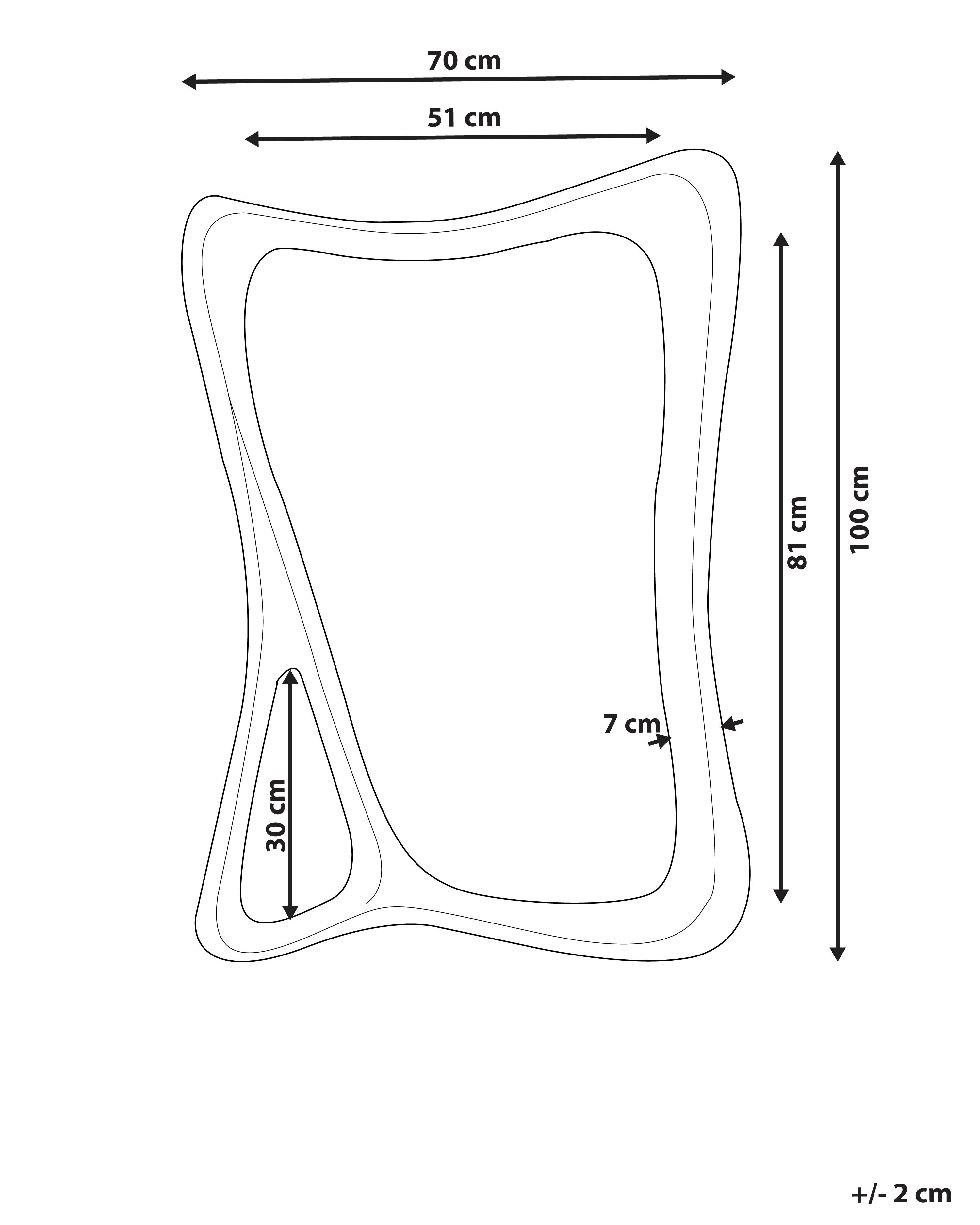 Wandspiegel LANESTER 70 cm 100 cm Zwart