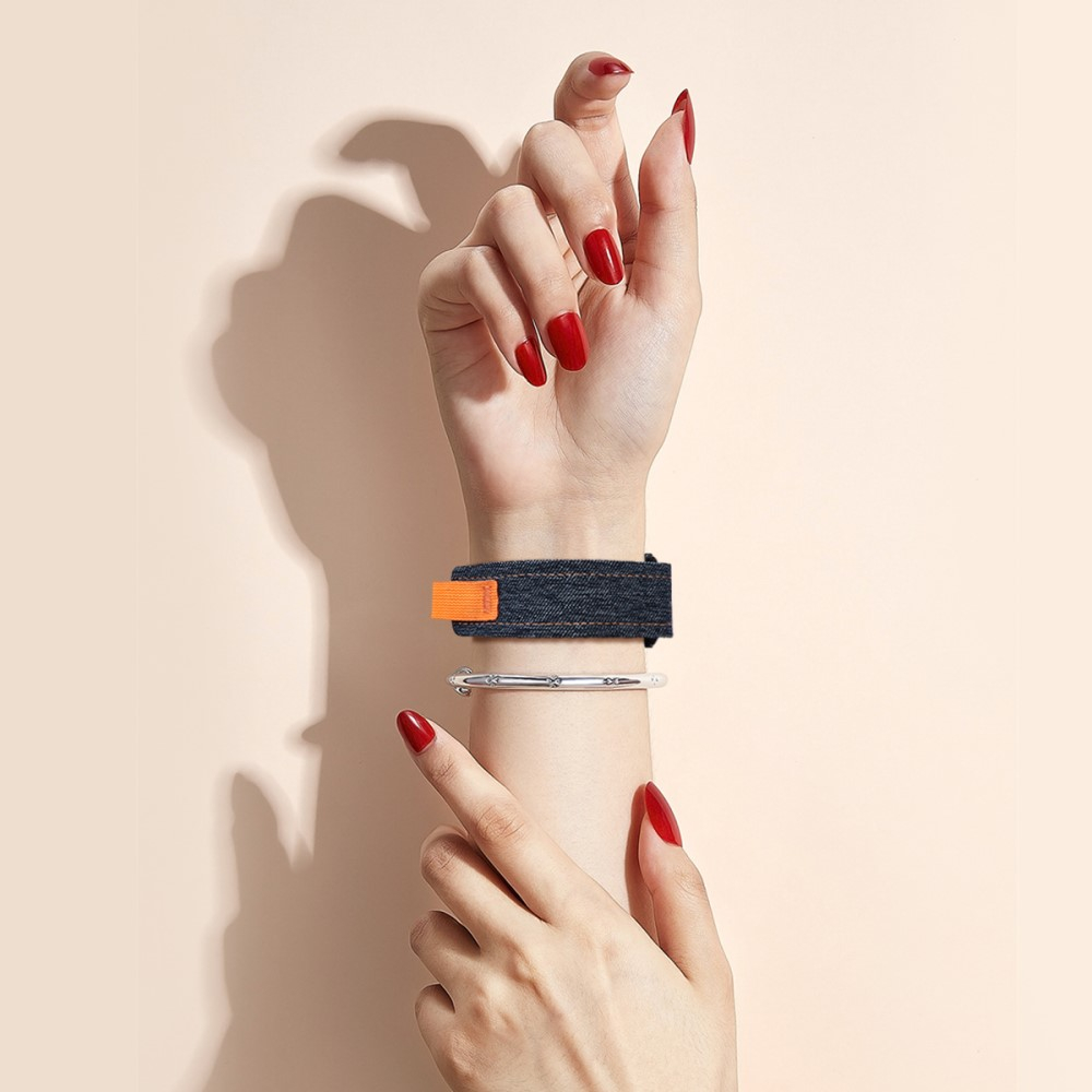 Apple Watch (42/41/40/38 mm) Nylon Armband mit Klettverschluss (Gelenkumfang: 130 - 220 mm) - Blau / Orange