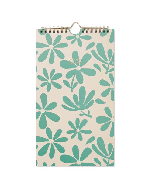 calendrier perpétuel d'anniversaires 28x16 rose