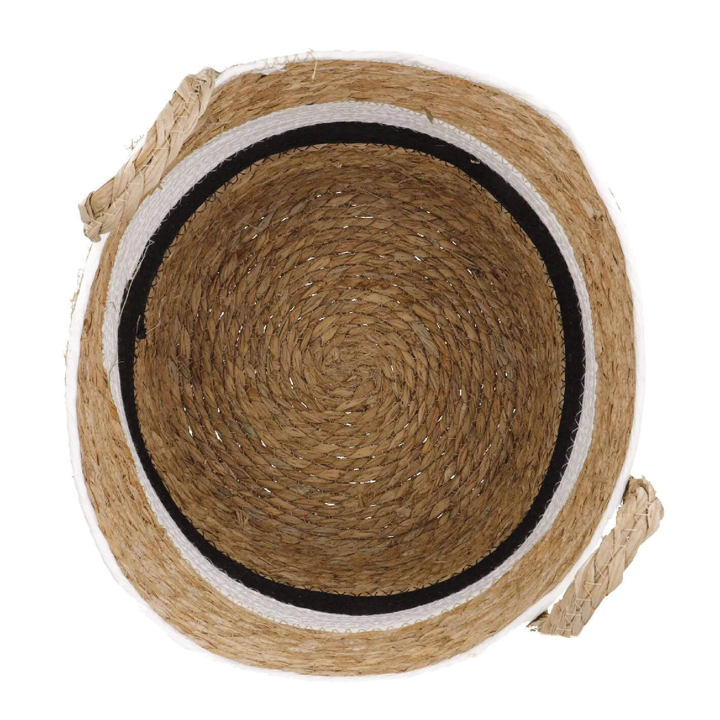 Korb Wasserhyazinthe, schwarz/weiß/natur, 34 x 33 cm