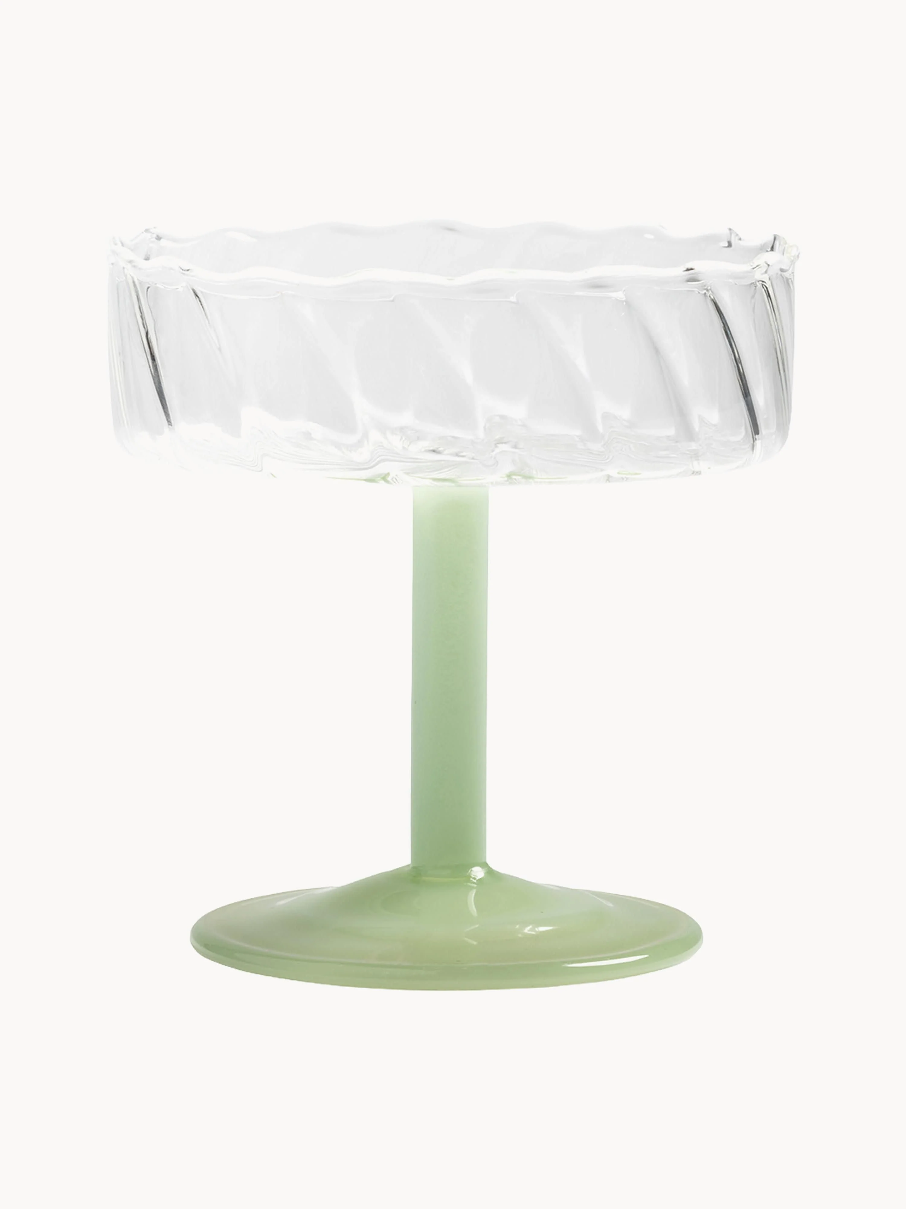 Handgemaakte champagneglazen Twirl van borosilicaatglas, 2-delig
