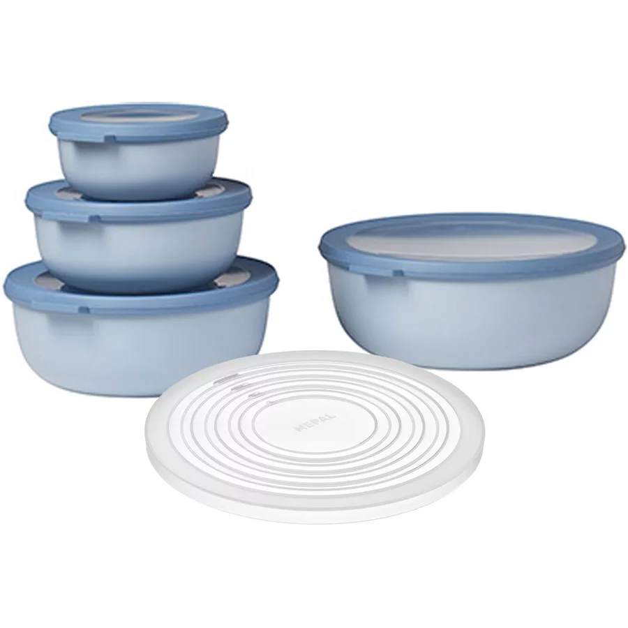 Mepal Multischüssel-Set mit Mikrowellendeckel Cirqula hellblau