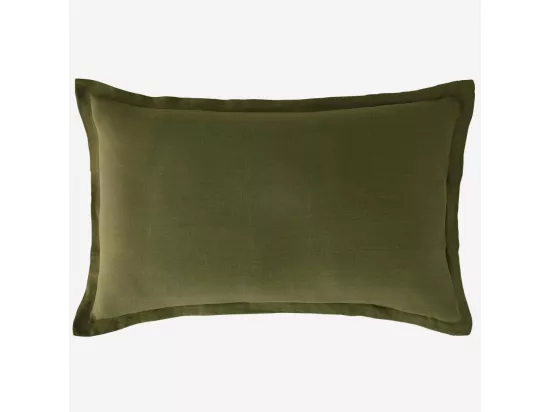HABITAT - Taie d'oreiller en lin - 50 x 80 cm - Vert kaki (Lot de 2) - Linen