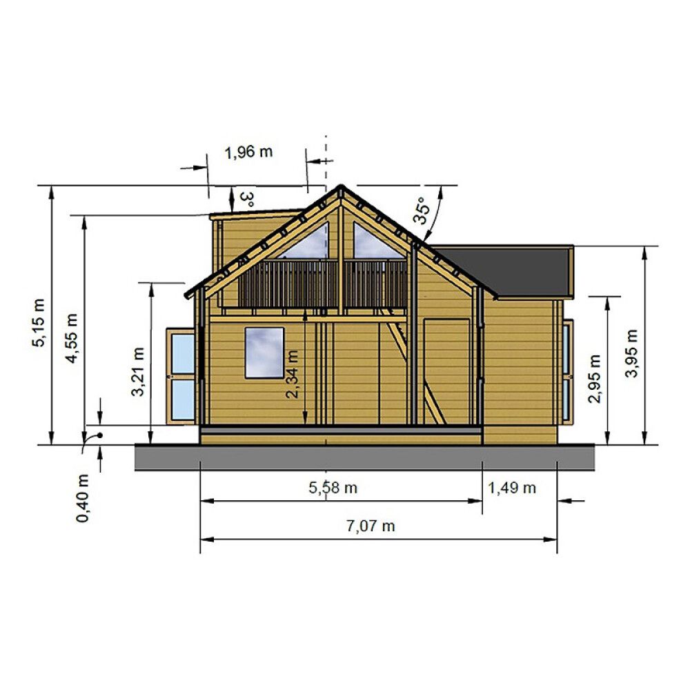 HYTTE JM STUGOR JENNY TRETYKKELSE 90MM 40M²