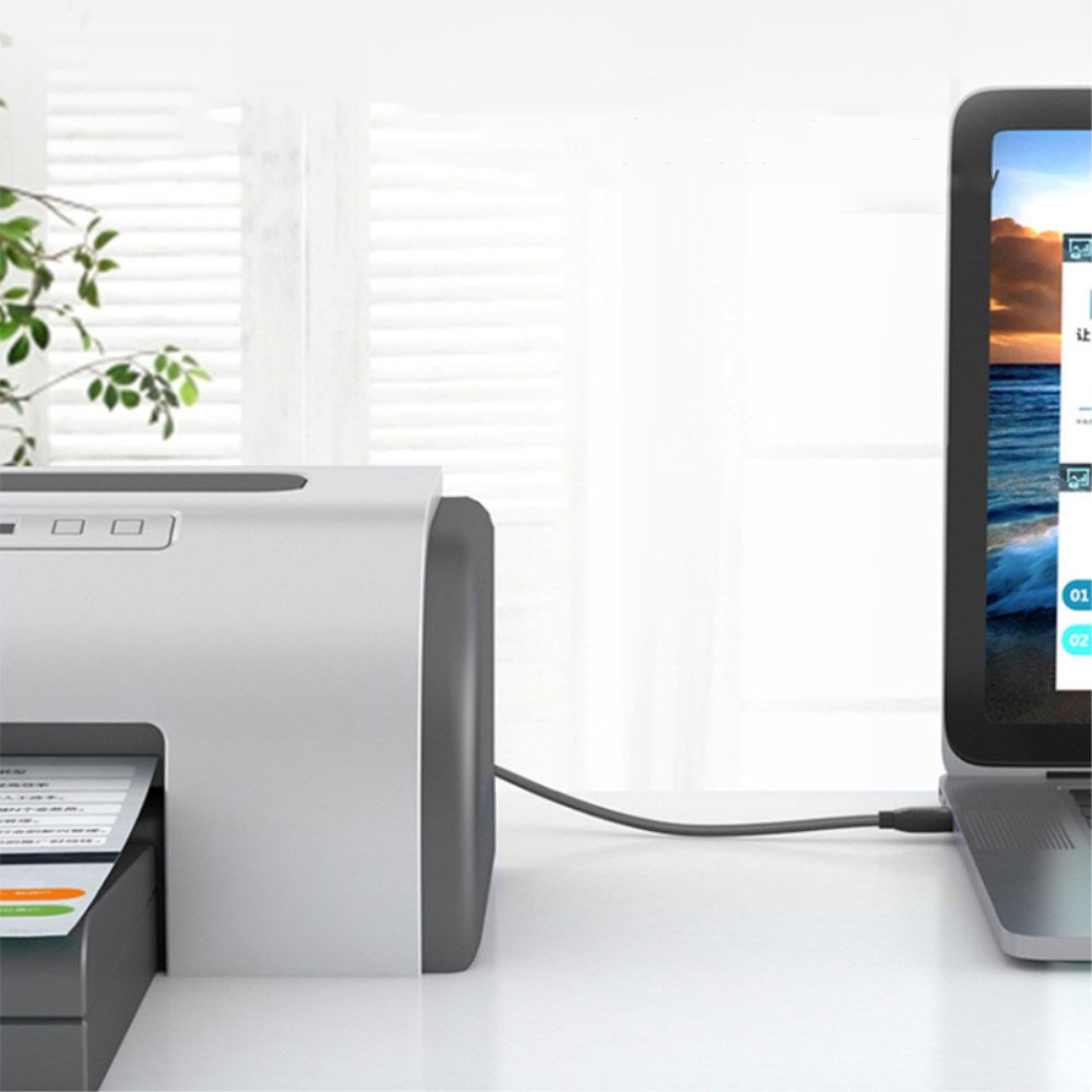 (1m) USB C auf USB B 3.0 Kabel für Drucker / Scanner / Festplatten (5Gbit/s) - Schwarz