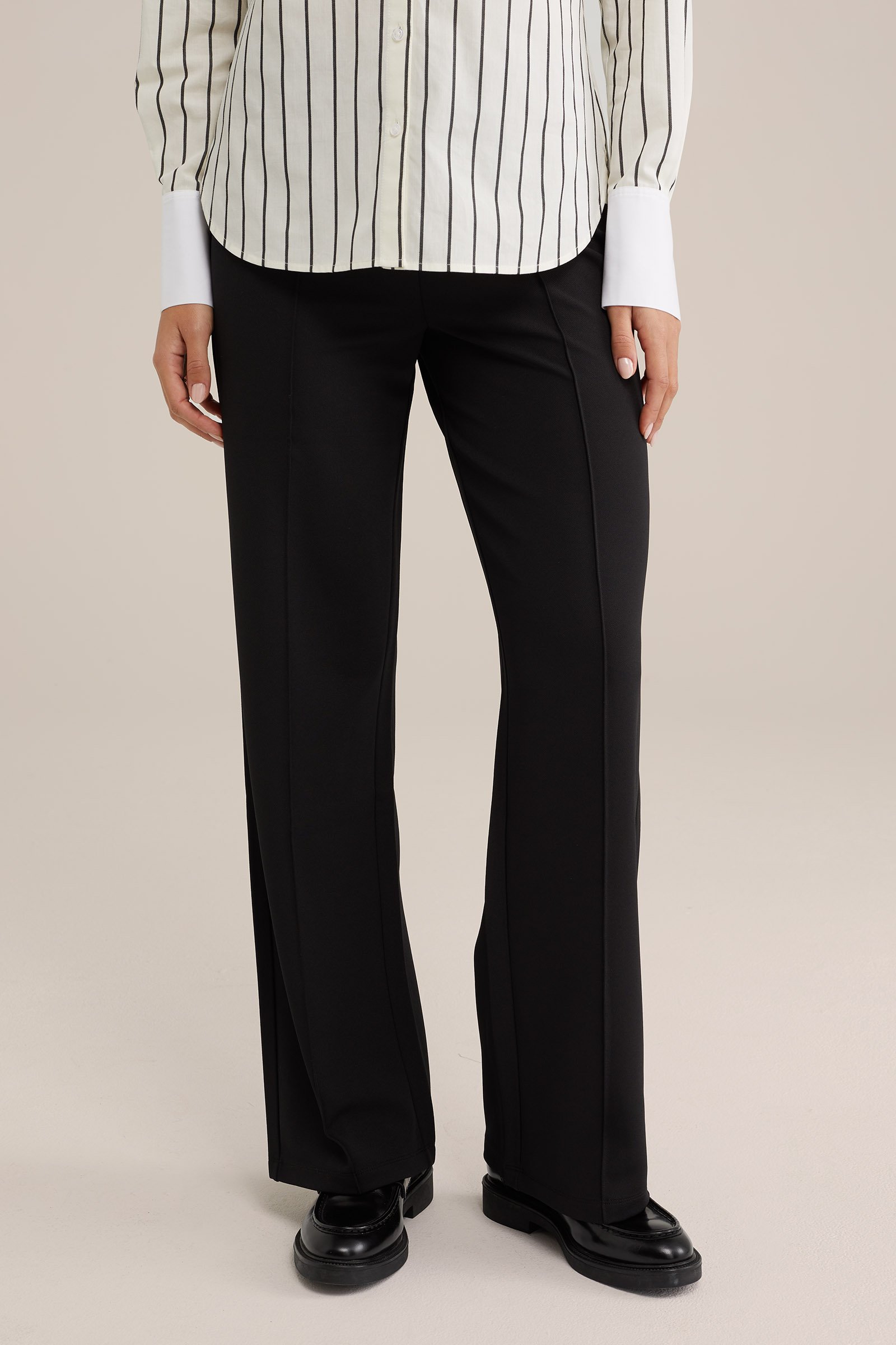pantalon met stretch WE Fashion Zwart