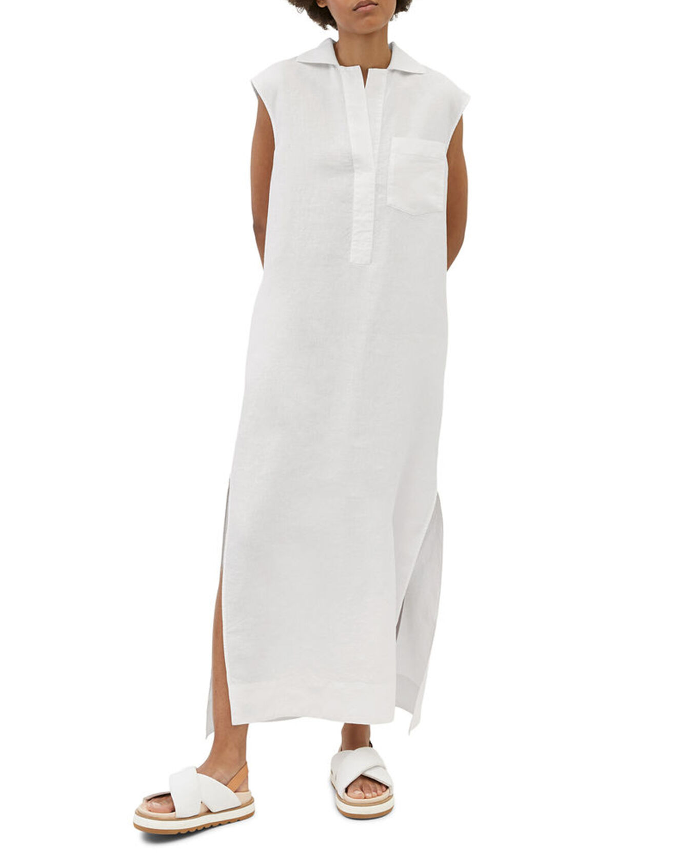 Marc O'Polo Robe Polo 100% Lin Longue Kl écrue