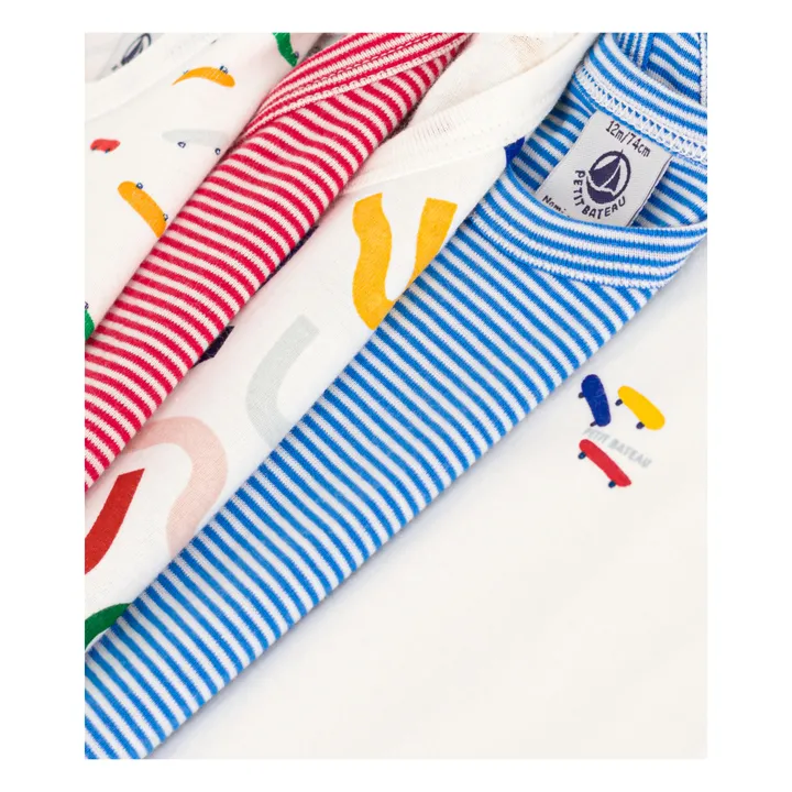 Petit Bateau Lot 5 Bodies Sans Manches Skate | Blanc
