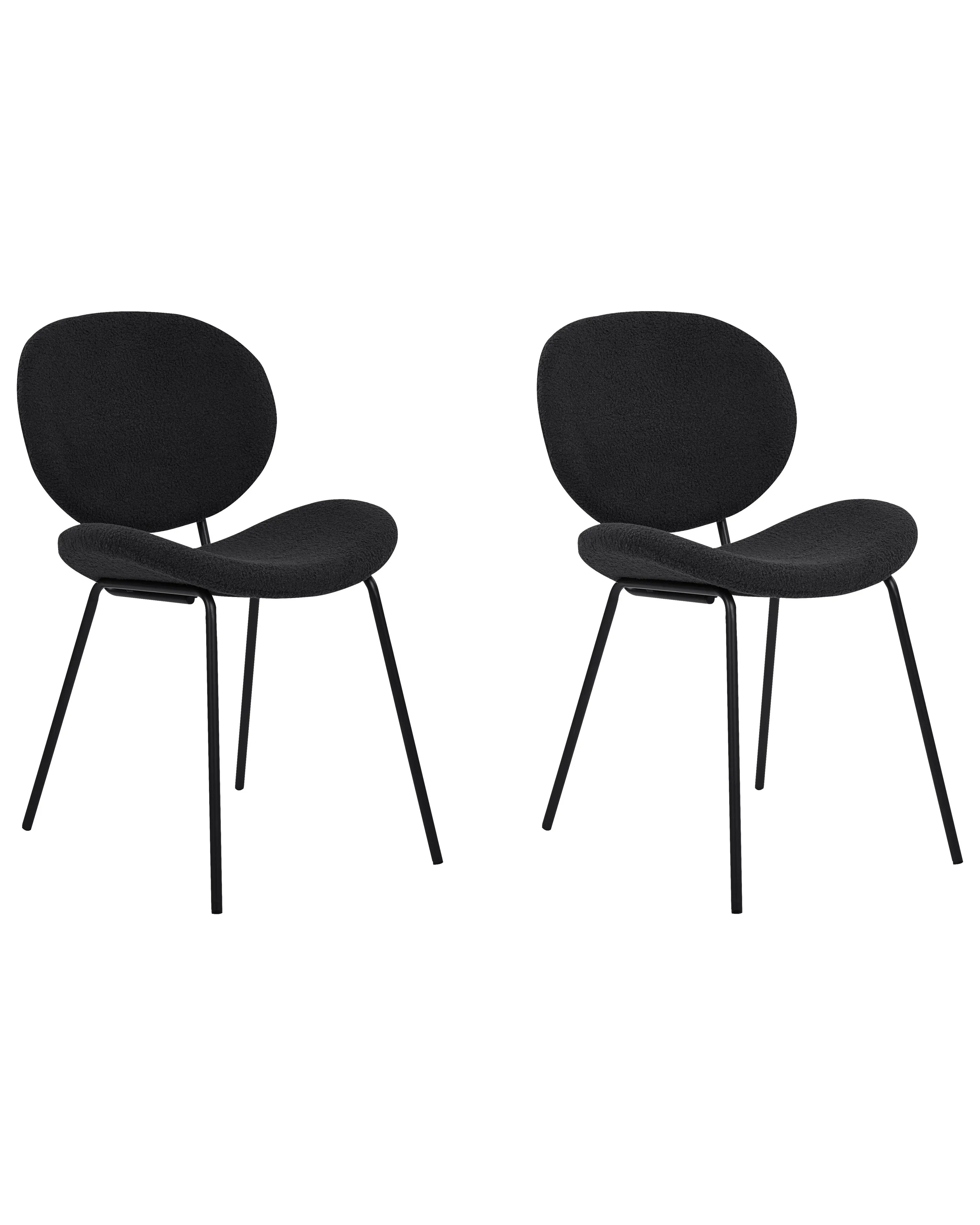 Set van 2 eetkamerstoelen LUANA Bouclé Zwart