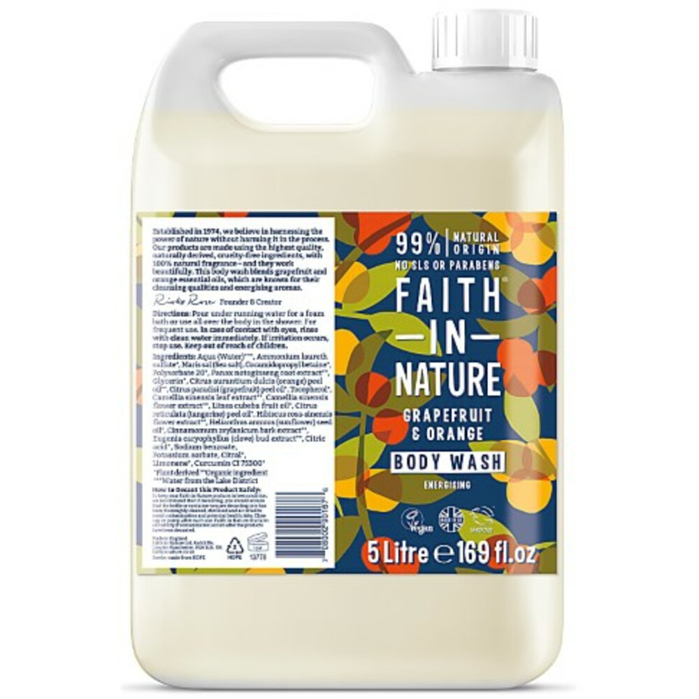 Faith In Nature Douchegel Navulling Grapefruit & Orange5 liter