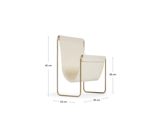 LF - Porte-revues Lot de 4 Porte-revues Siana beige et métal doré