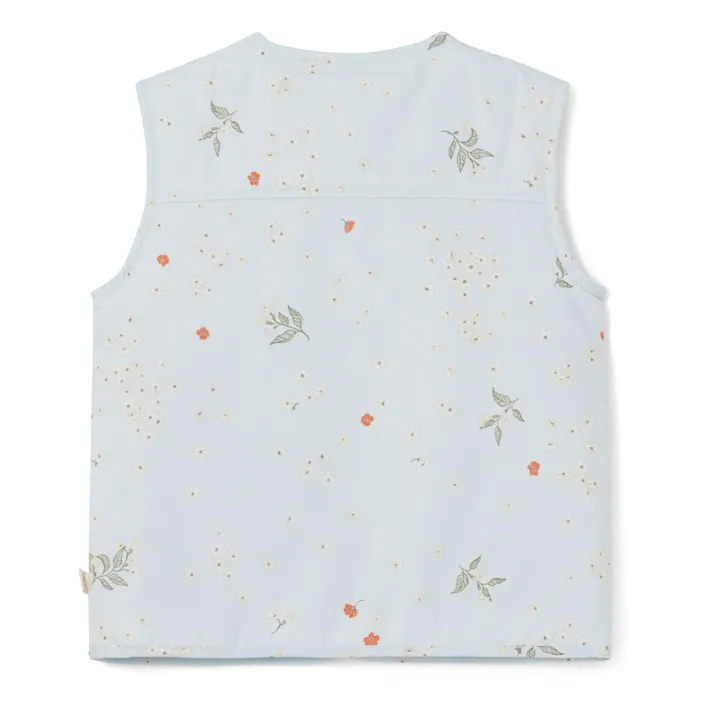 garbo&friends Veste sans Manches Fleurie Matières Recyclées | Bleu ciel