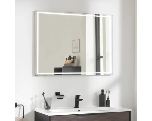LED badkamerspiegel FACKELMANN B.Paris BxHxD 70,5x90,5x2,2 cm zwart 77449