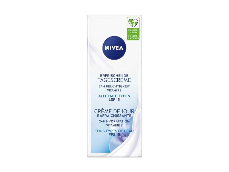 NIVEA Gesichtscrème Erfrischende Tagescreme LSF 15 50 ml Feuchtigkeitsspendende und erfrischende Tagescreme