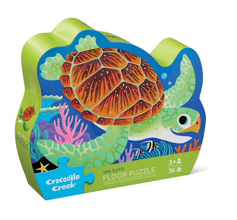 Crocodile Creek Crocodile Creek puzzel- Shaped box - 36 stukjes Zeeschildpad