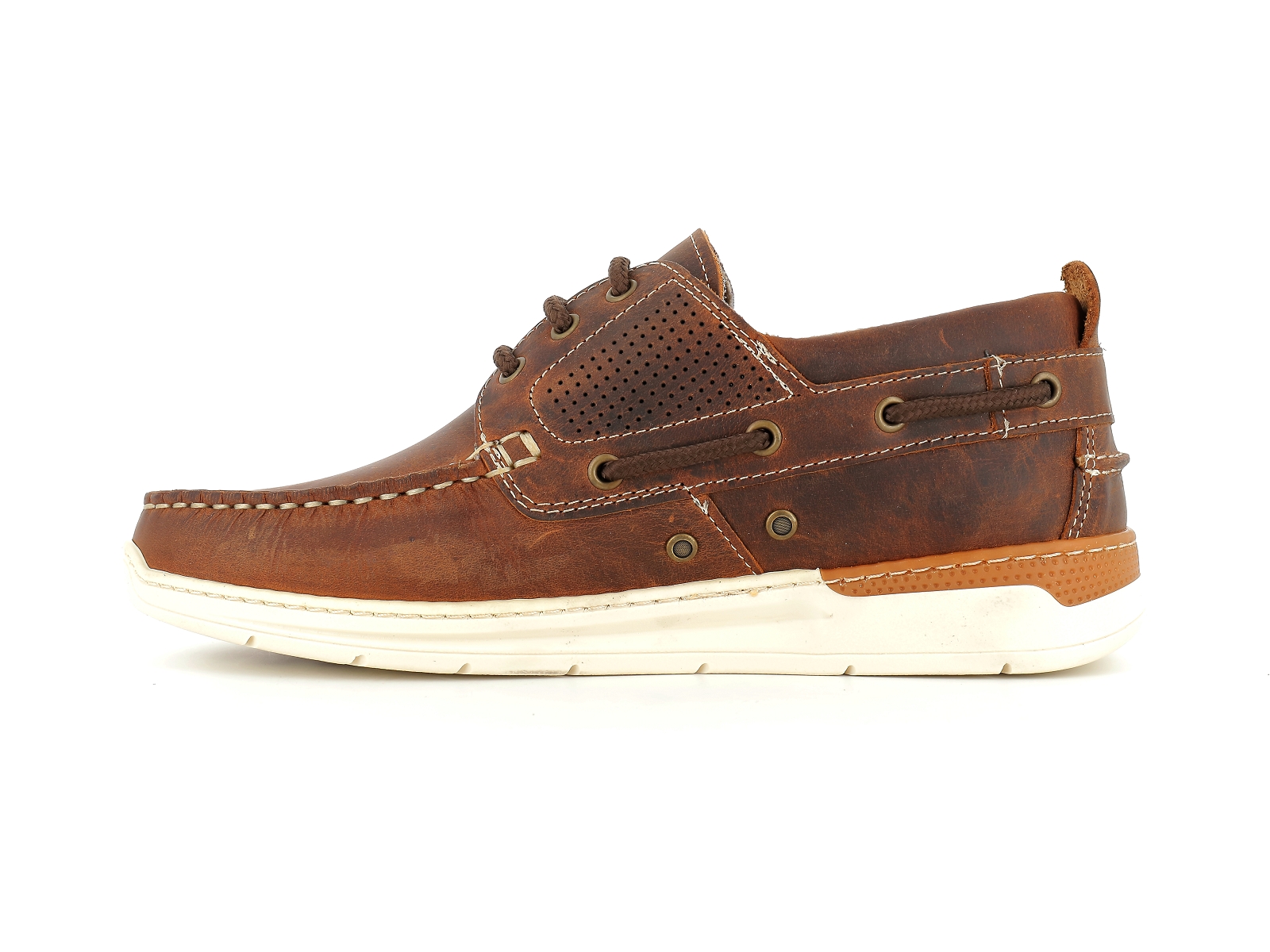 Tbs-MATBOAT Cuir gras Marron Fonce
