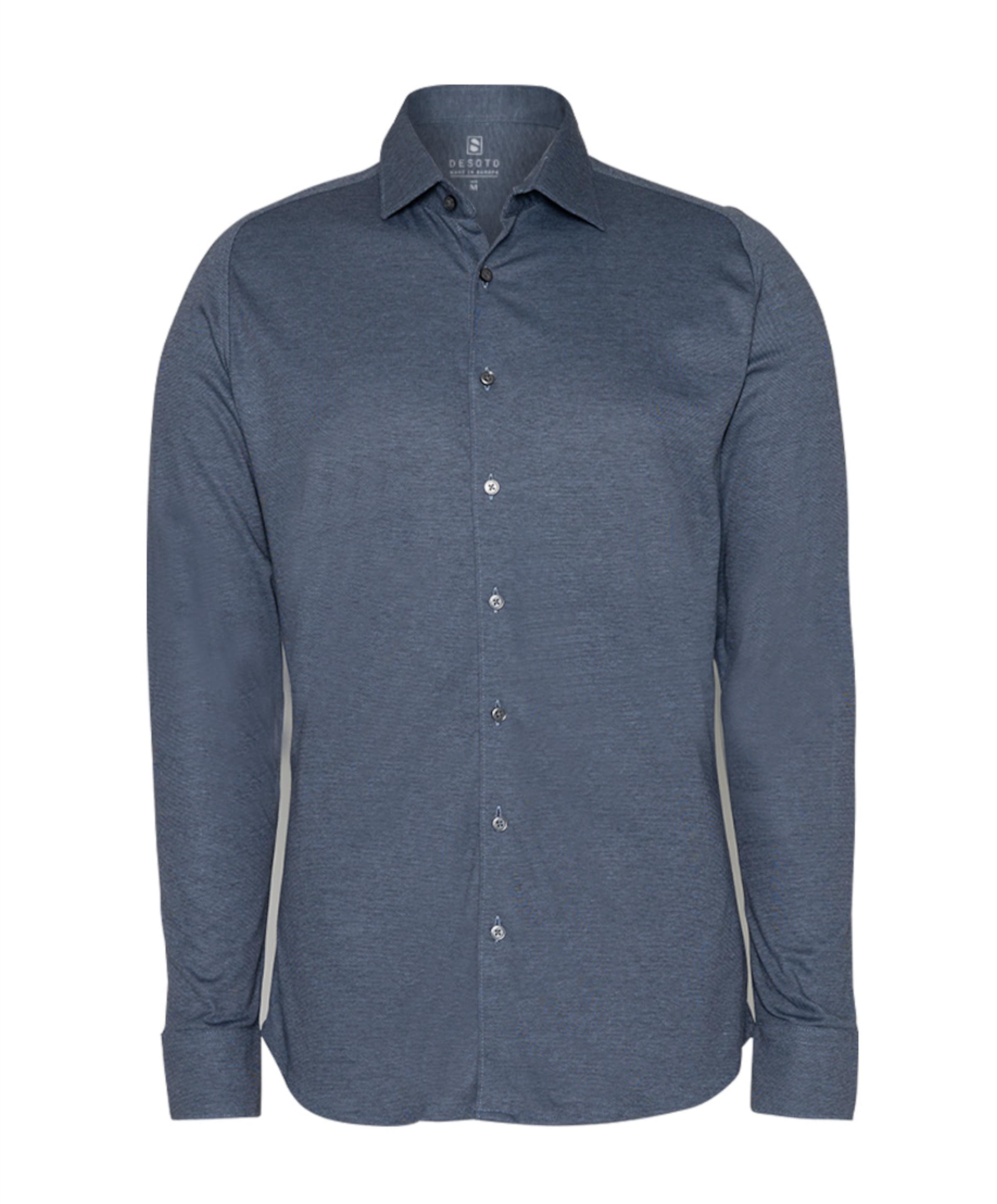 Desoto Heren overhemd lange mouw blauw