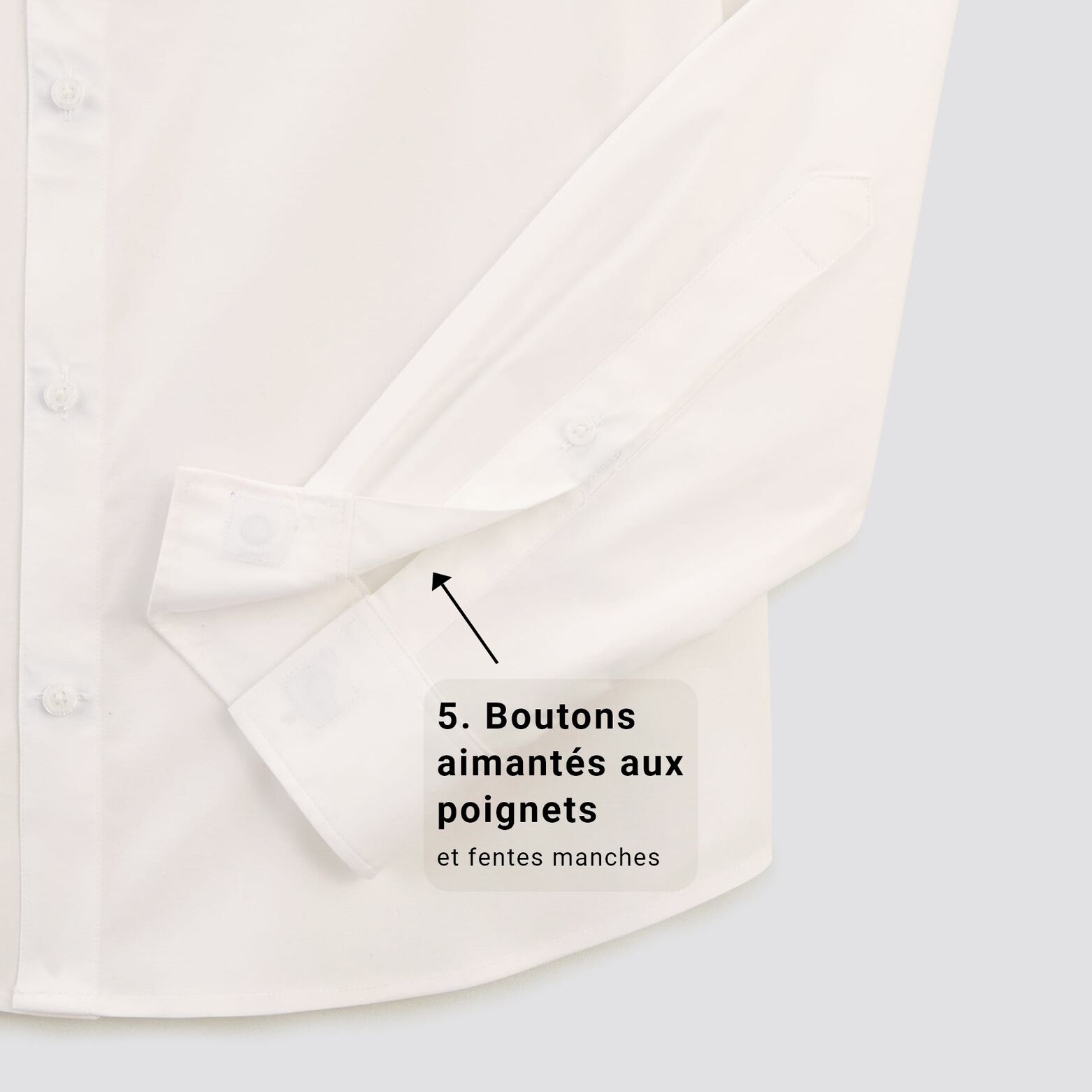 Chemise regular pour personne à mobilité réduite Blanc