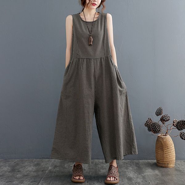 Supernova - Mouwloze jumpsuit met wijde pijpen