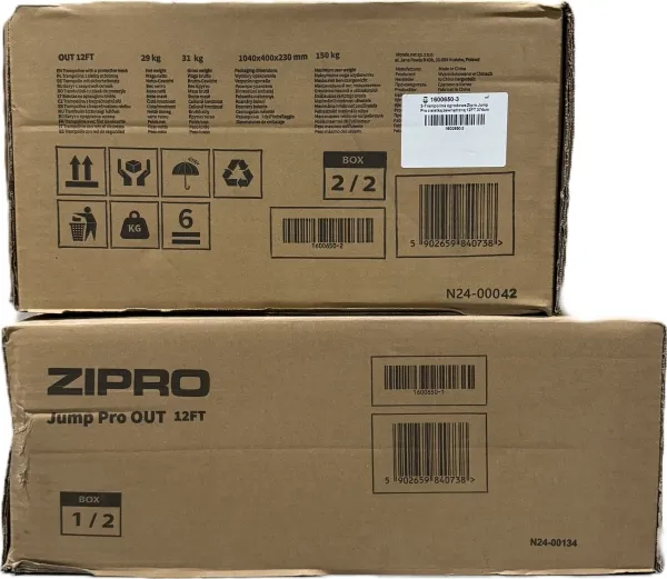 Zipro Trampolin med eksternt net 12FT 374cm   skopose