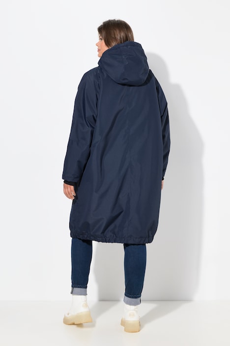 Funktionsjacke, oversized, Teddyfutter, Kapuze, 2-Wege-Zipper