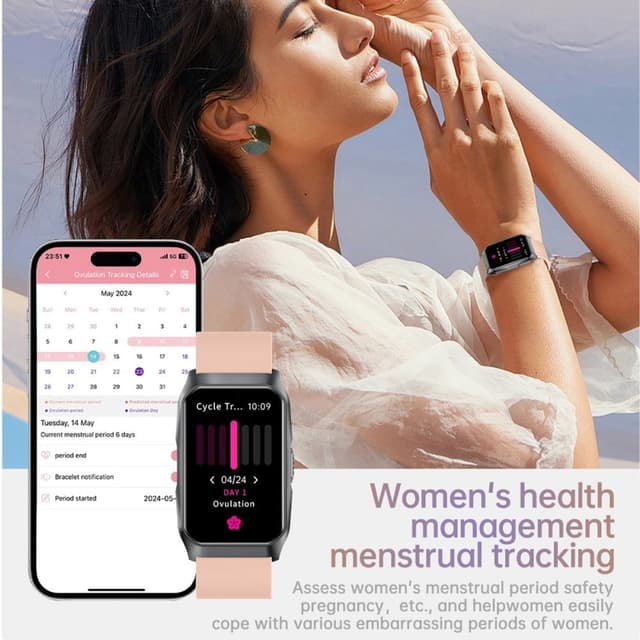 Smartwatch med opkald Bluetooth-sundhedsmåler Fitnesstracker Smartwatch