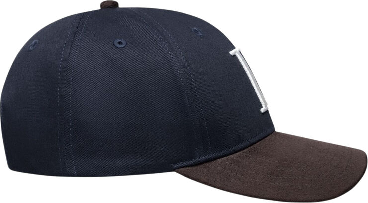 Les Deux Baseball Cap Contrast Suede II Dark navy/coffee brown