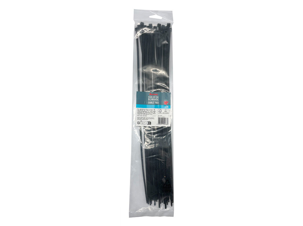 ABRAÇADEIRAS PRETAS AUCHAN 4.8X400MM 25UN