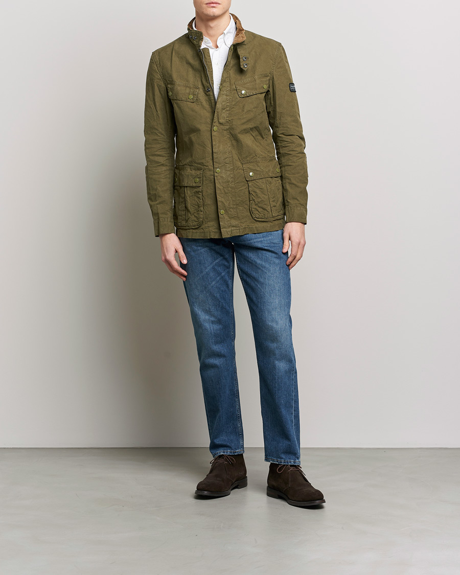 Barbour International Summer Wash Duke Jacket Dusky Green