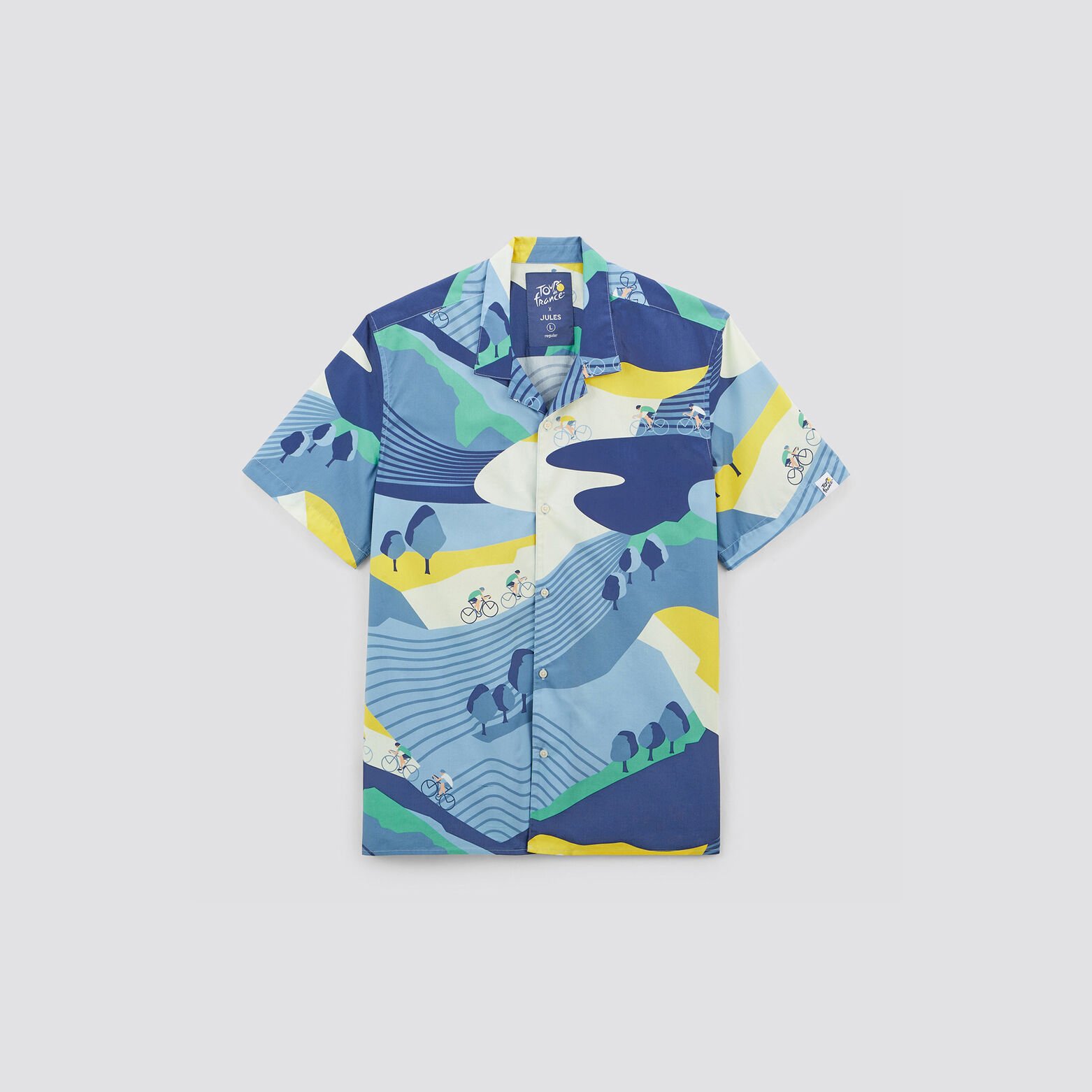 Chemisette regular licence Tour de France coton bi Bleu