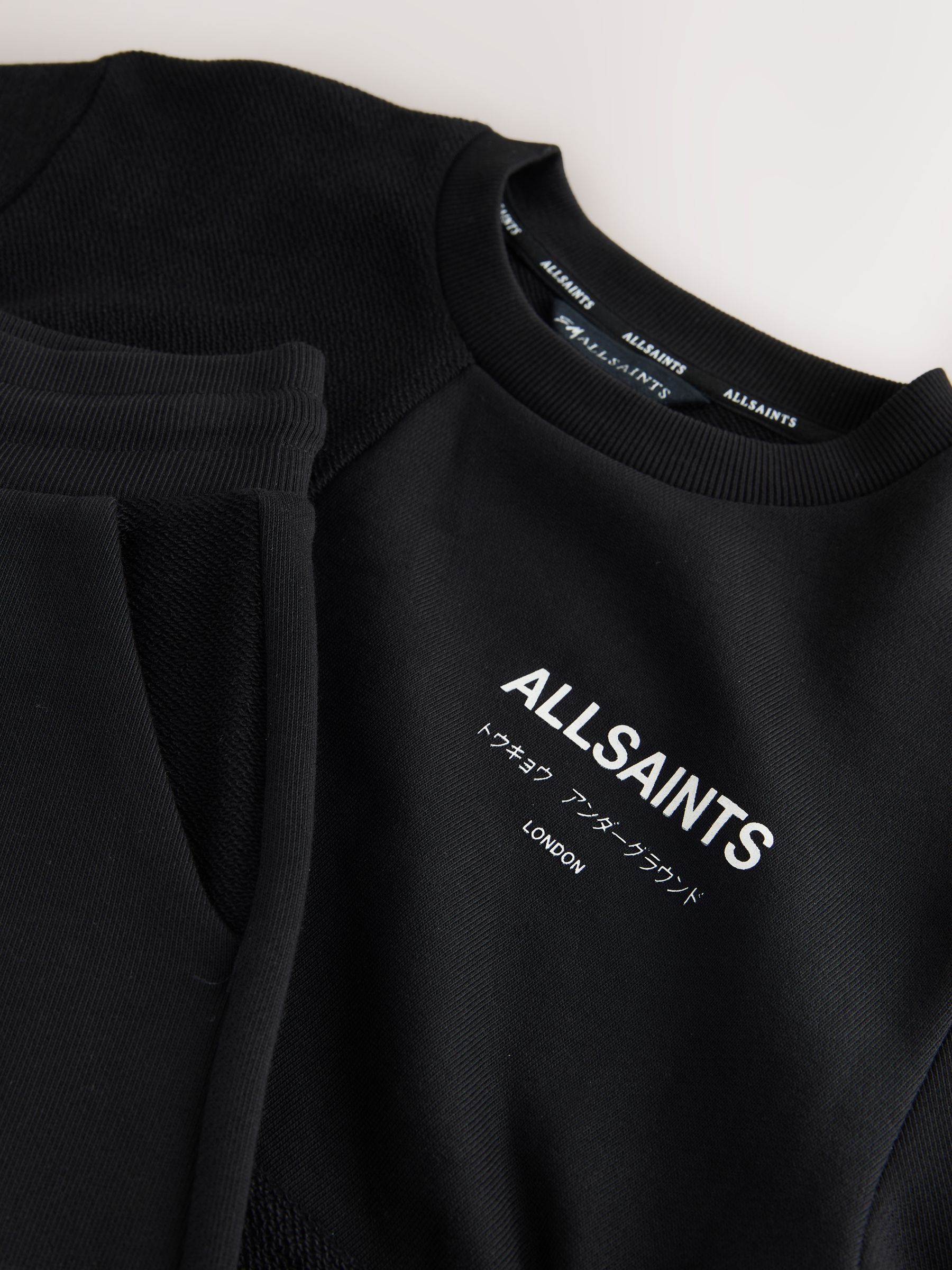 Zwart - smALLSAINTS Underground Oversized Textured Panel Sweatshirt and Joggers Set