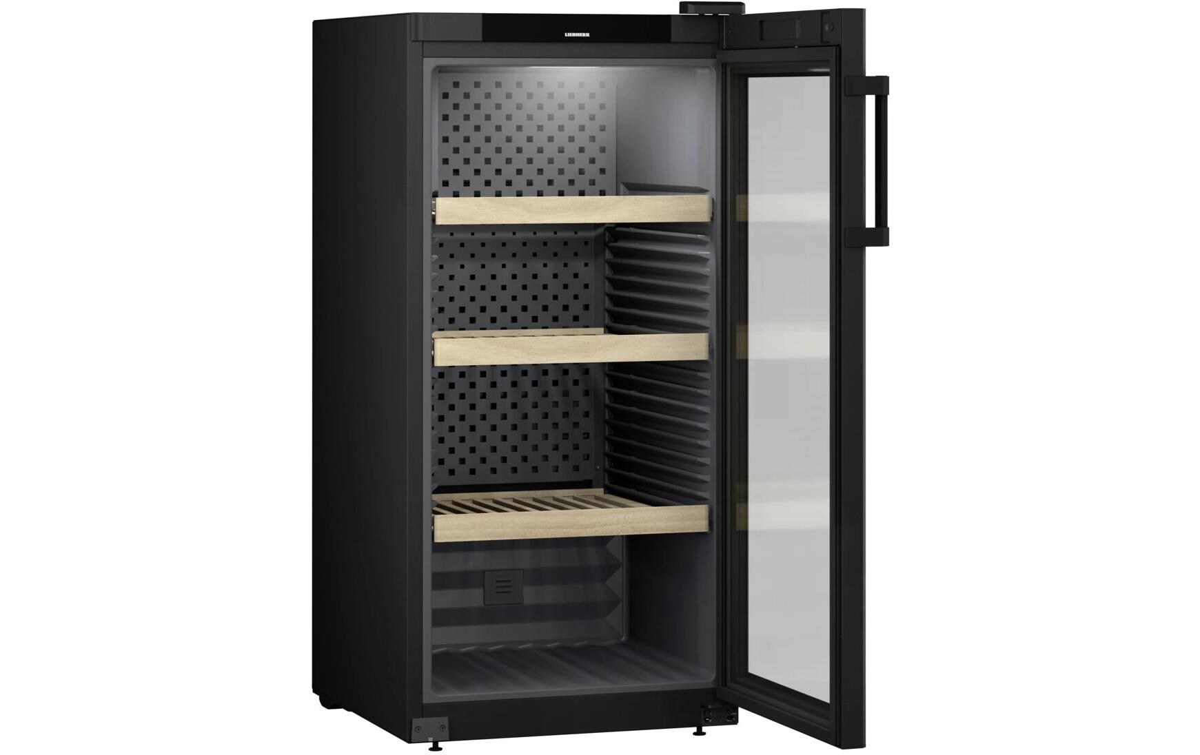 Weinkühlschrank WPbl 4201 GrandCru Rechts, Wechselbar<br>Freistehender Weinlagerschrank mit Glastür