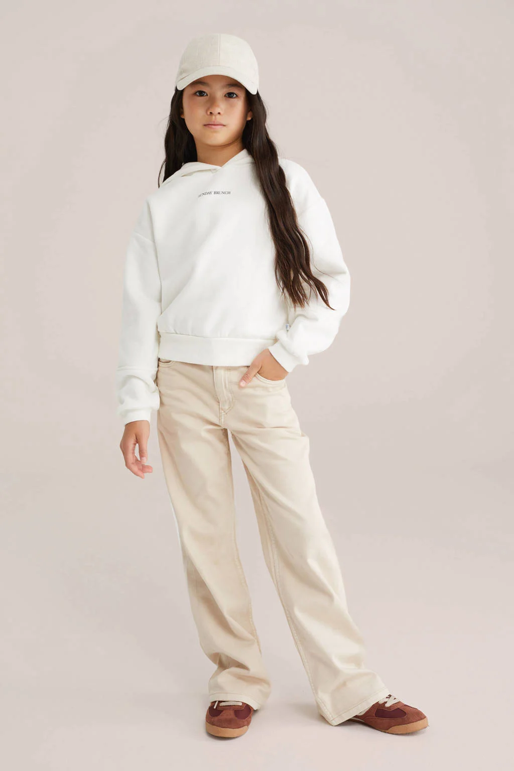 WE Fashion Blue Ridge high waist loose fit jeans beige
