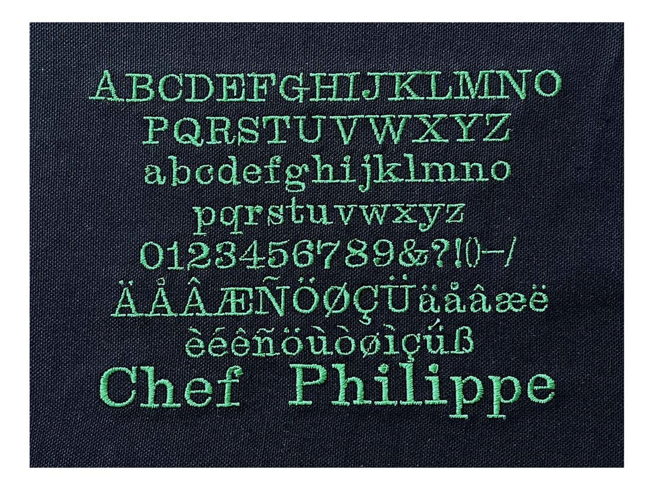 Broderie - Modèle M1 - Vert sapin - Meilleur du Chef