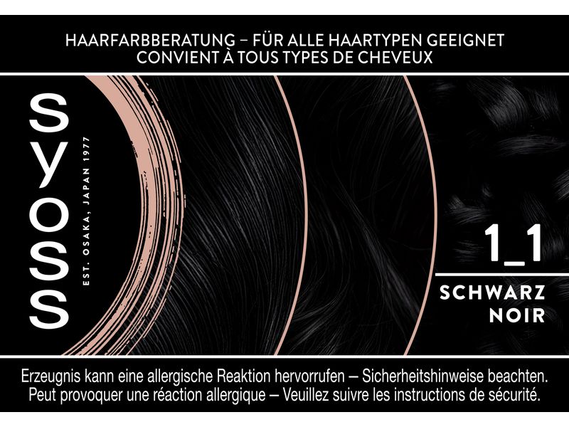 Syoss Haarcoloration 1-1 Schwarz Permanente Coloration mit Keratin verleiht professionelle Farbintensität