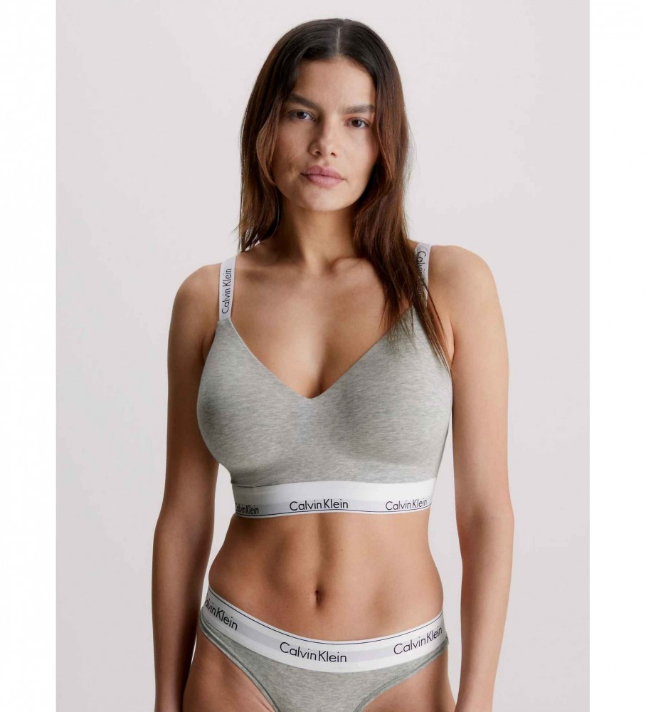 Sutiã Calvin Klein Modern Cotton com bojo completo, cinza