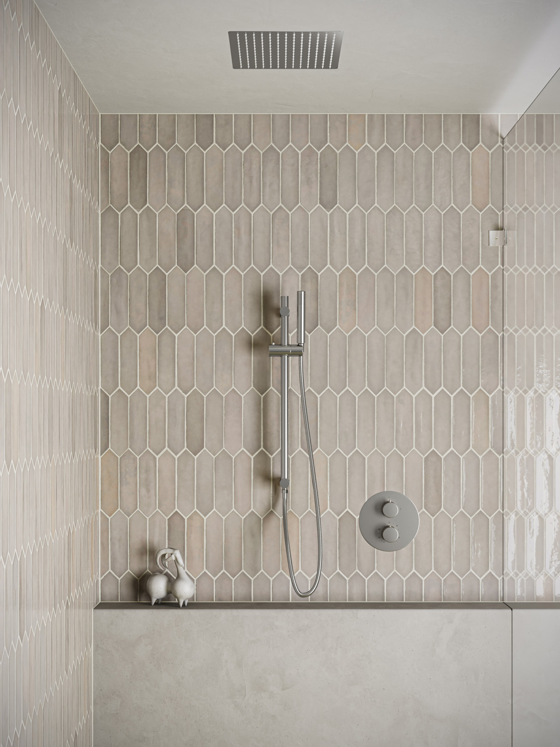 Saniclear Cube inbouw regendouche rond met inbouw douchekop 30x30cm, glijstang en staafhanddouche RVS