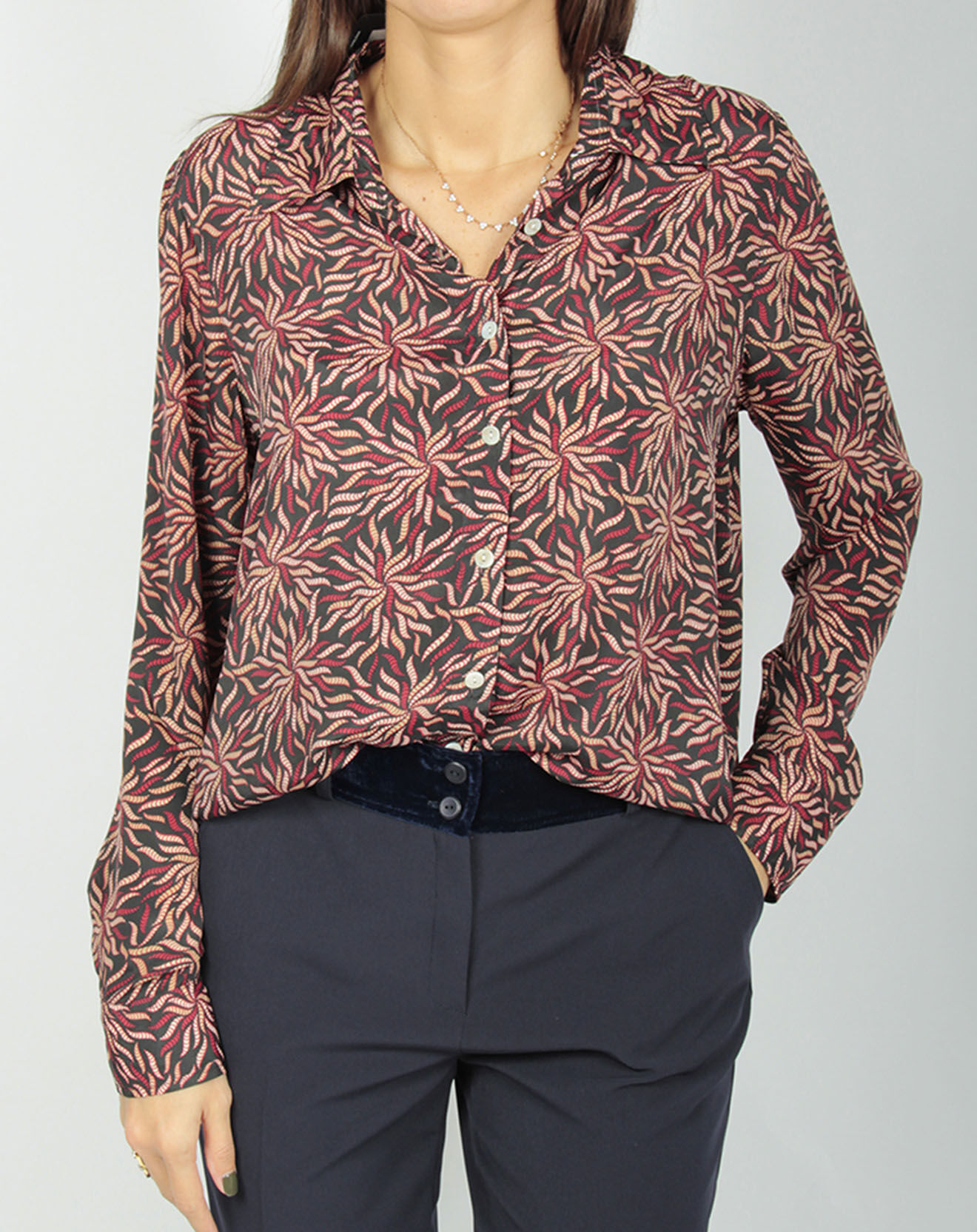 Lauren Vidal Chemise  en Soie mélangée Soan imprimée étoile rouge/noir