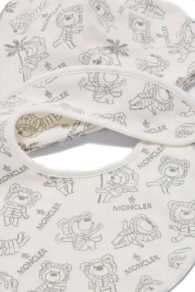 Moncler Printed Hat & Bib Set