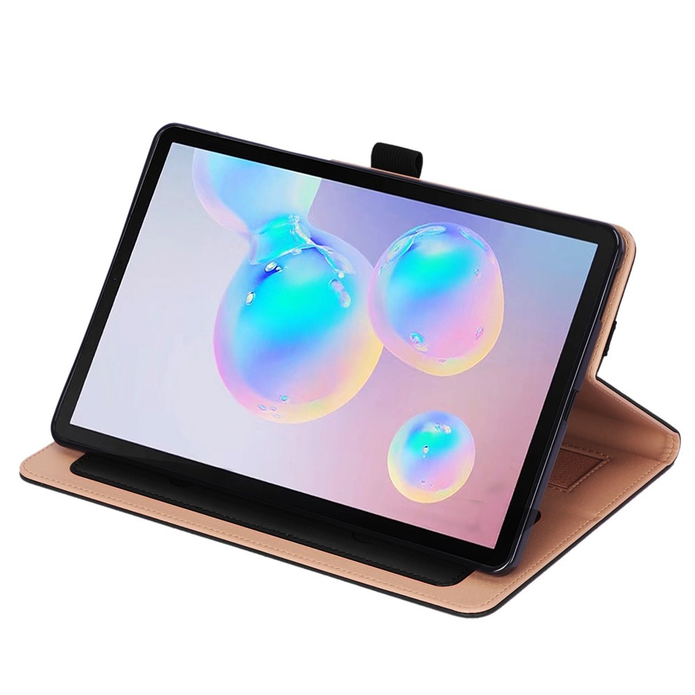 Samsung Galaxy Tab S6 Lite (2024/2022/2020) Leder Tasche Flip Cover mit Handschlaufe - Schwarz