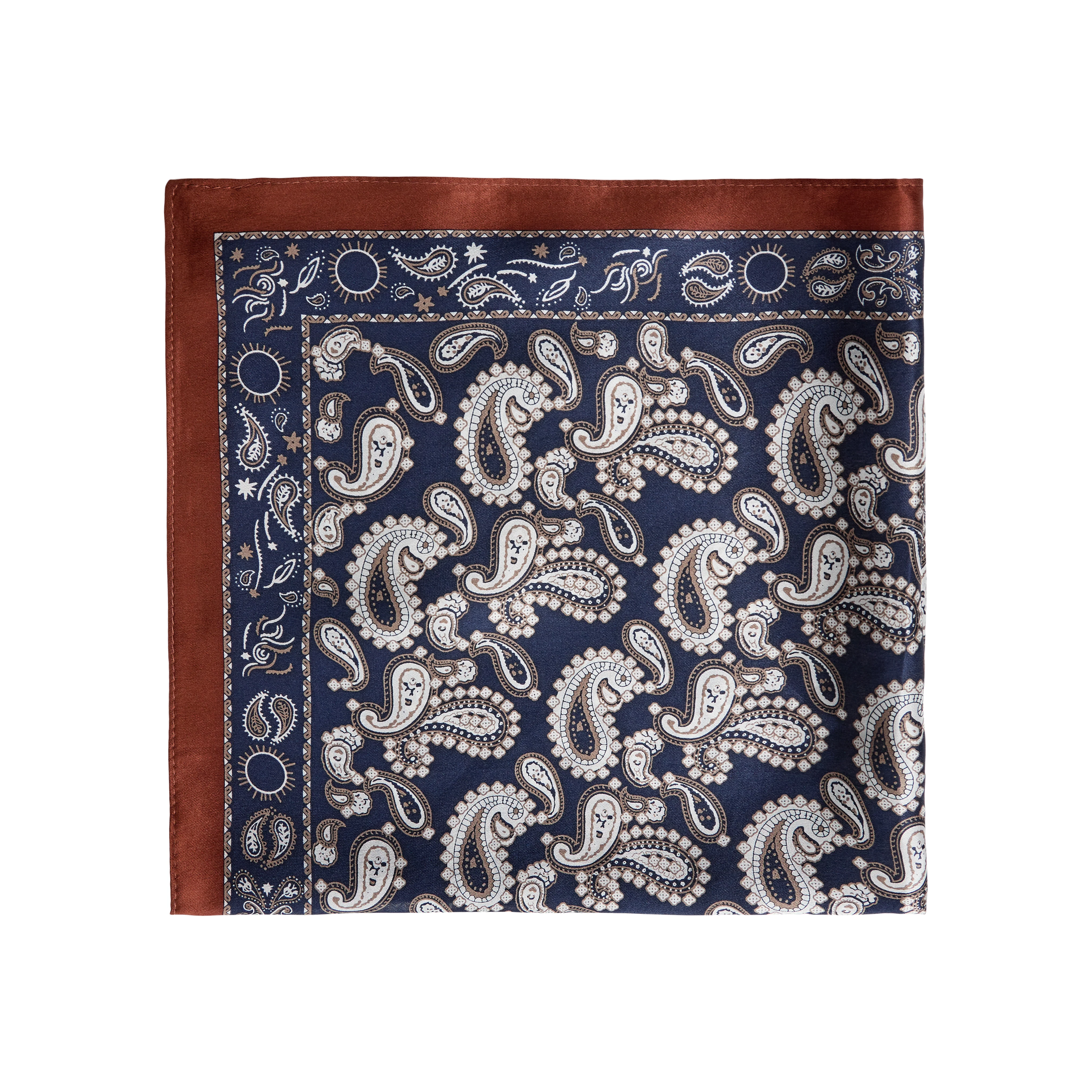 Bahne Accessories  Silketørklæde - Dark blue paisley