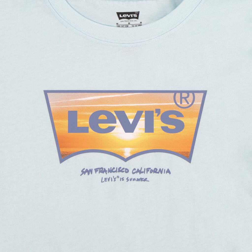 Levi's T-shirt SUNSET BATWING met logo lichtblauw