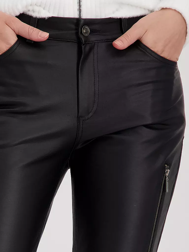 MONARI Hose in Lederoptik  schwarz
