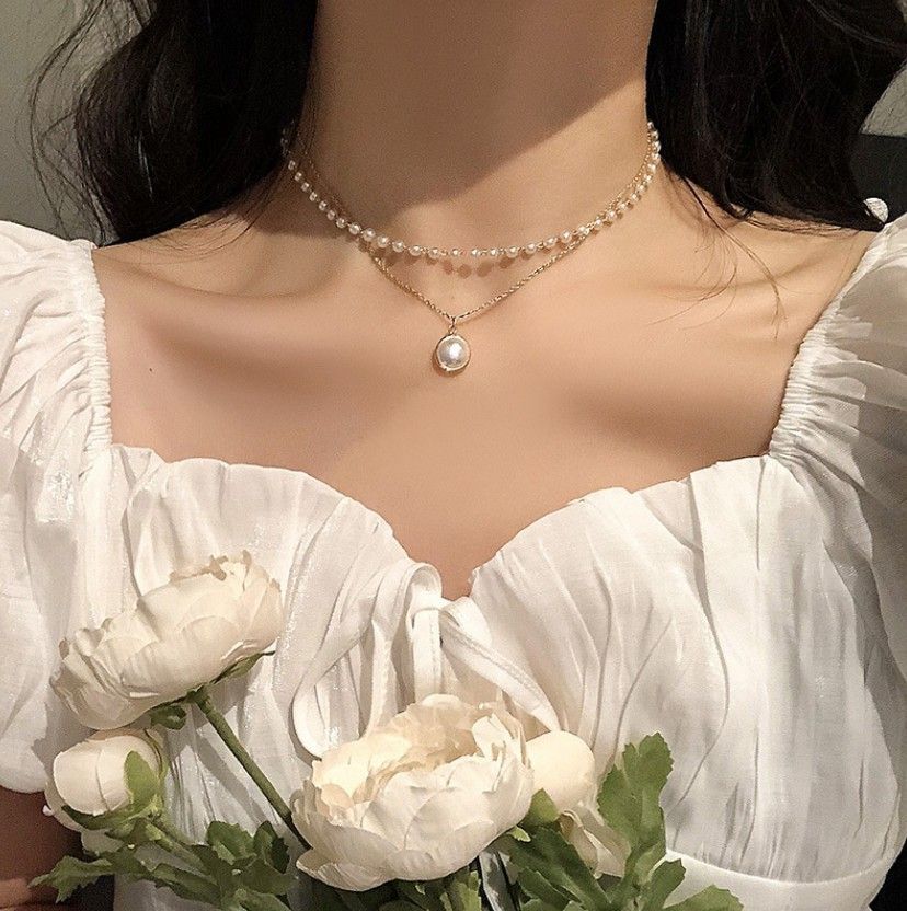 Rosesand - Ketting / Armband met gelaagde imitatieparels