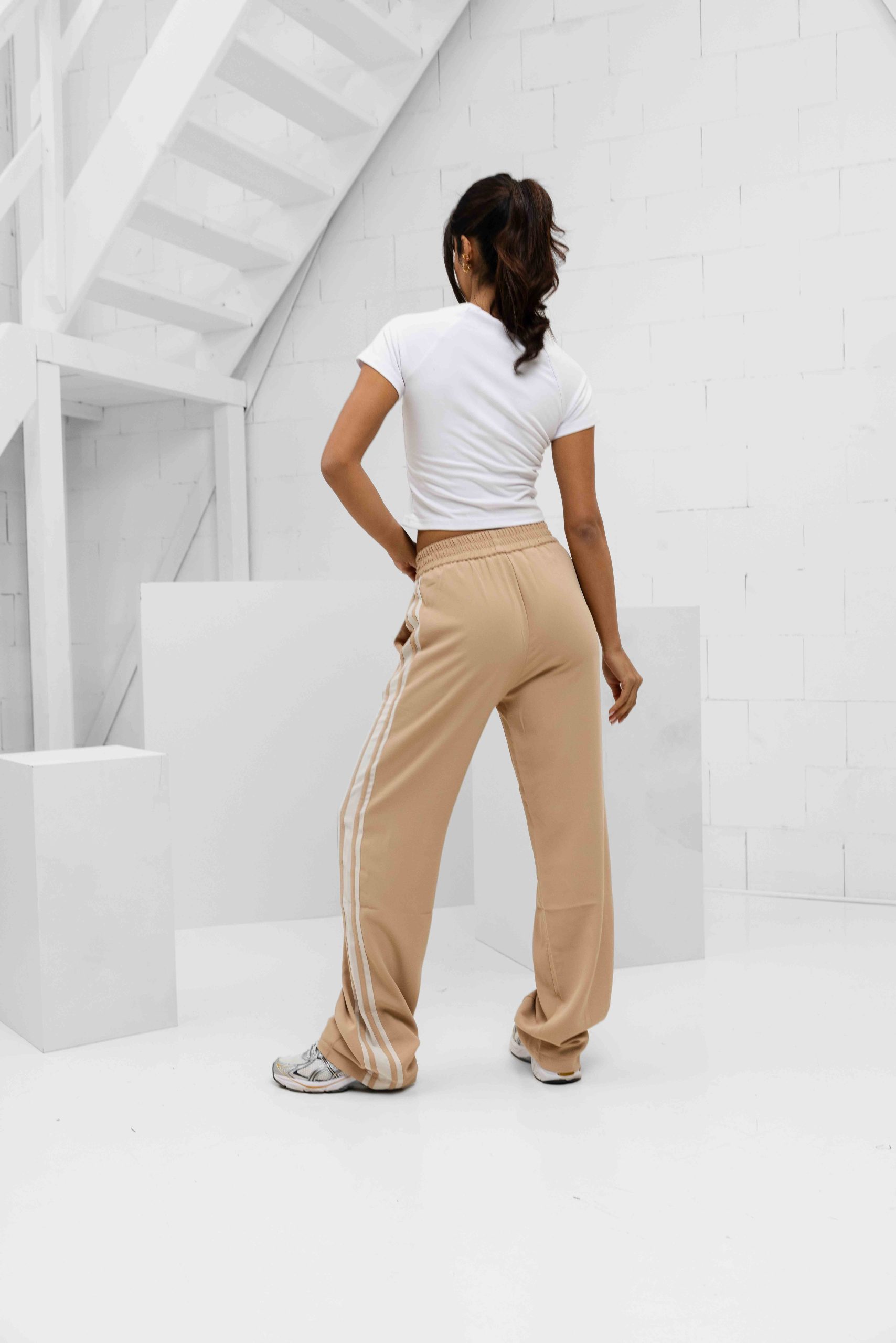 Malelions Studio Loose Fit Broek Dames Beige