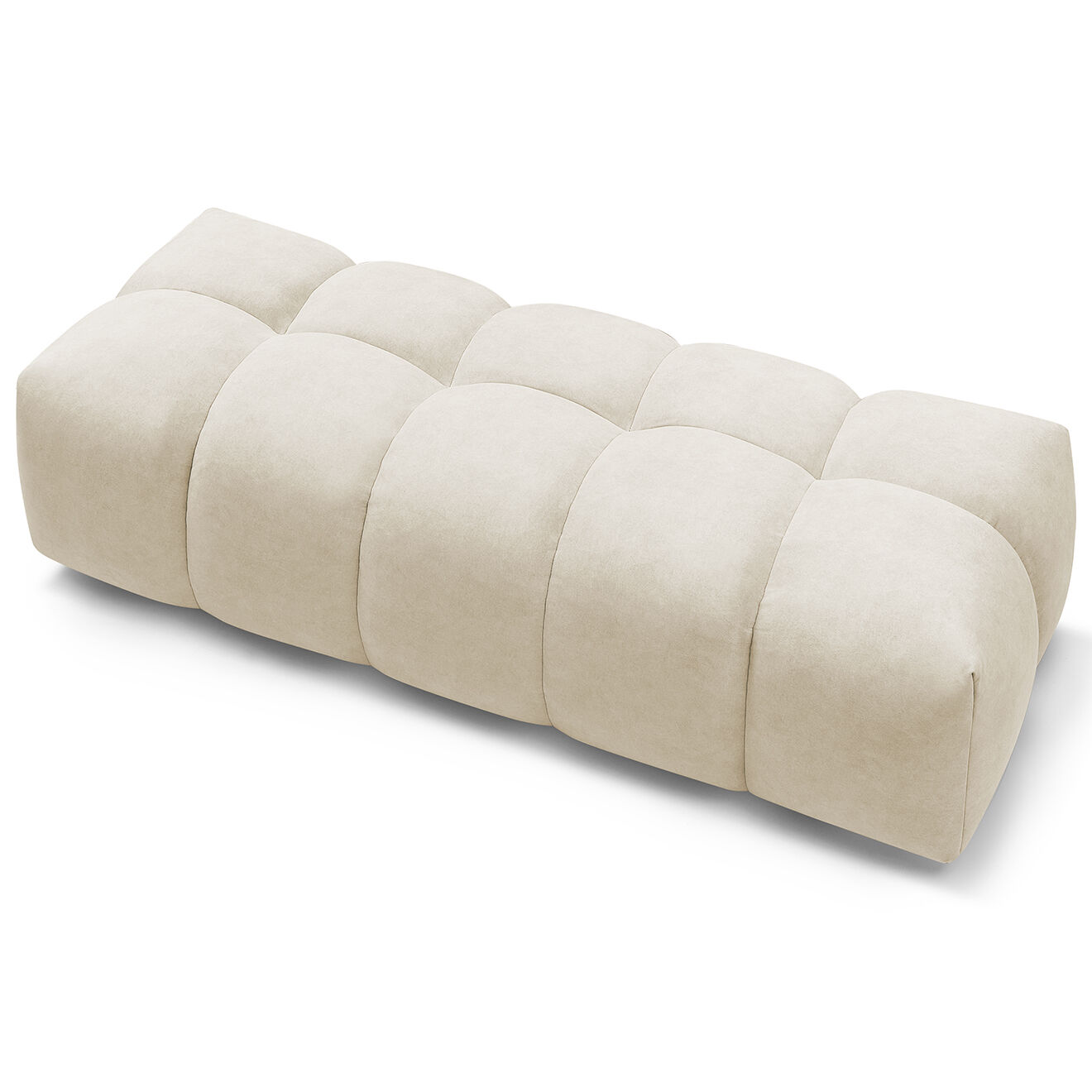 Bobochic Pouf en Velours Mont-Blanc beige - 180x66x48 cm