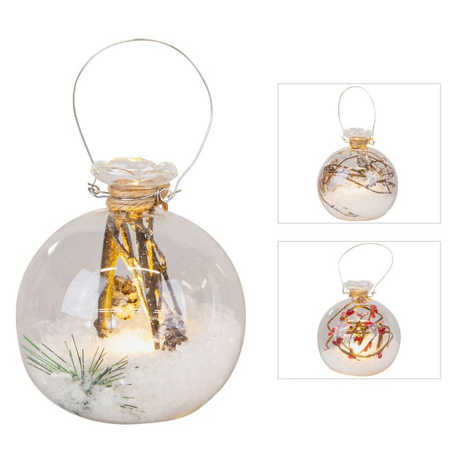 LED-Kugel - Schnee - Ø = ca. 10 cm - 1 Stück