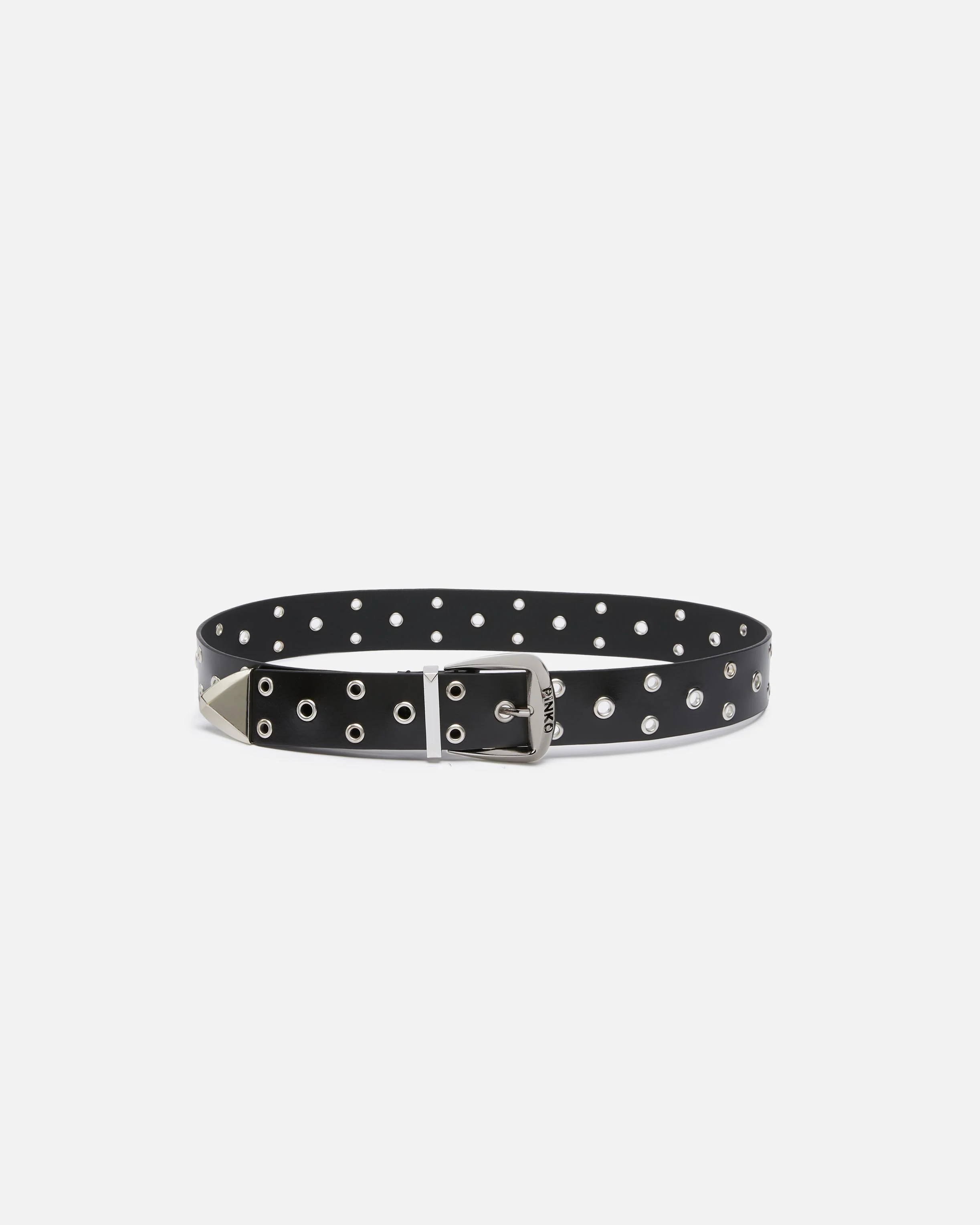 Ceinture à œillets de 4 cm | Noir