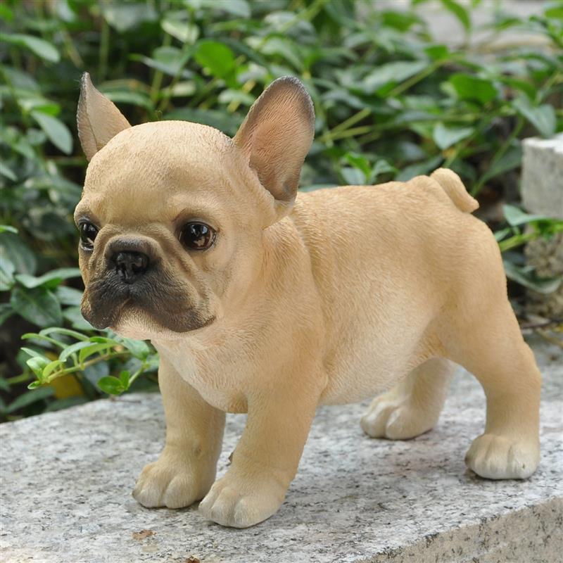 Dazikemo Dekofigur Gartenfigur Französische Bulldogge braun